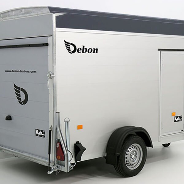 Debon Kofferanhänger C300 148x295cm H:190cm 1,3t Alu, Polybug|Tür|grau