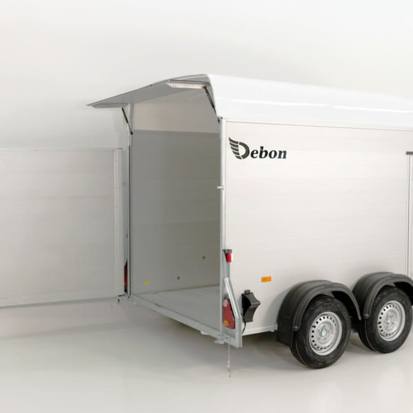 Debon Kofferanhänger C500 164x300cm H:200cm 2,0t|Alu|Polybug|Tür|weiß